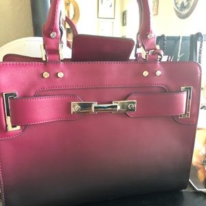 Burgundy ombré jennifer lopez purse